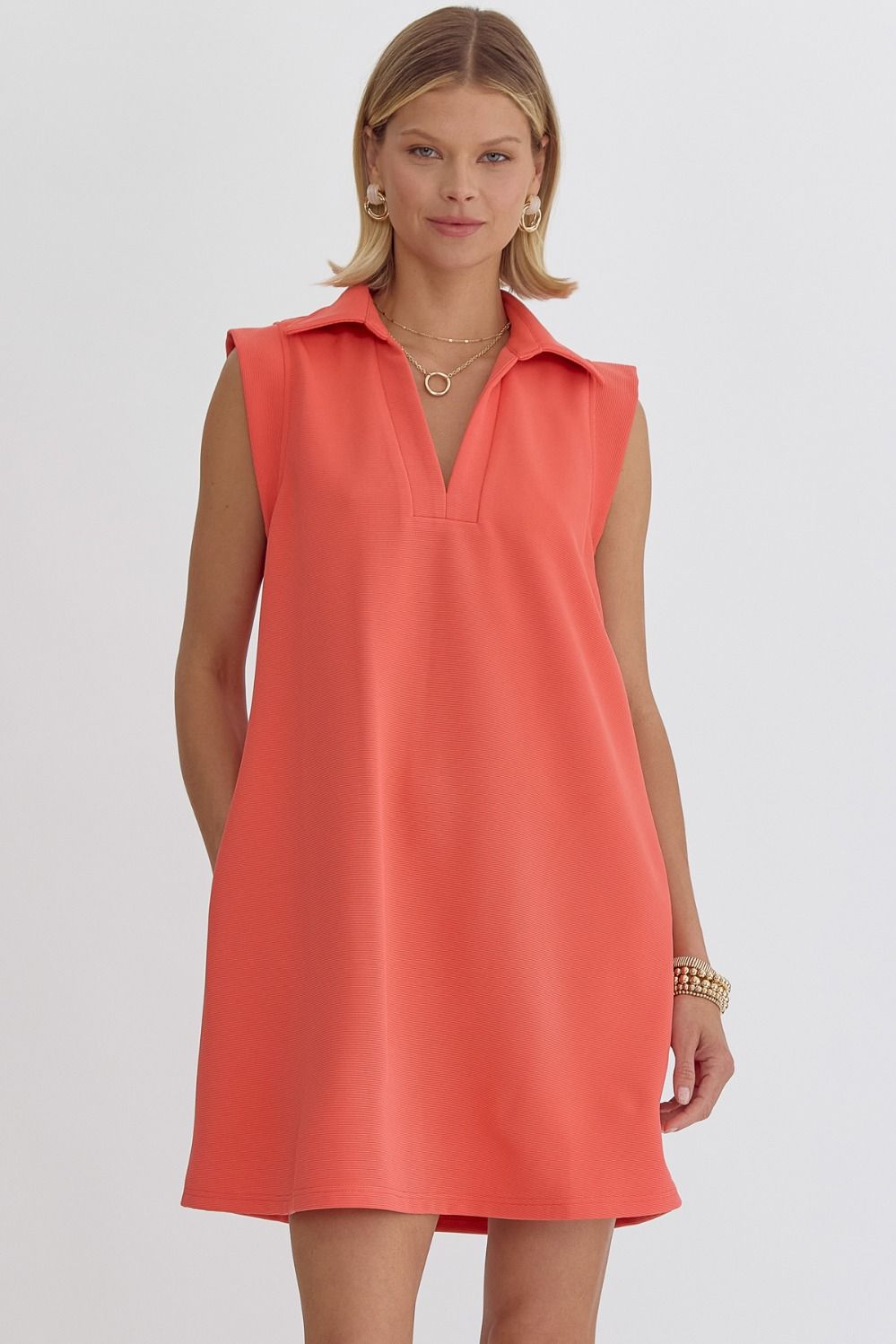 COLLARED MINI DRESS