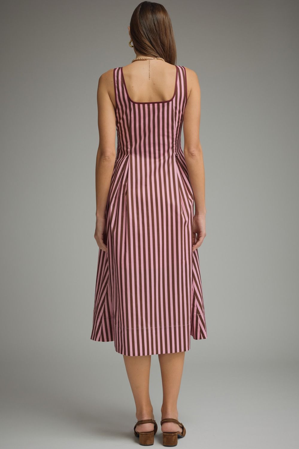 Striped Sleeveless Midi Dress