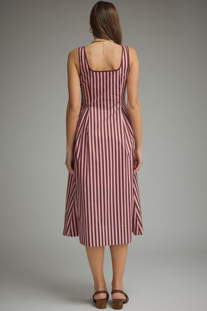 Striped Sleeveless Midi Dress