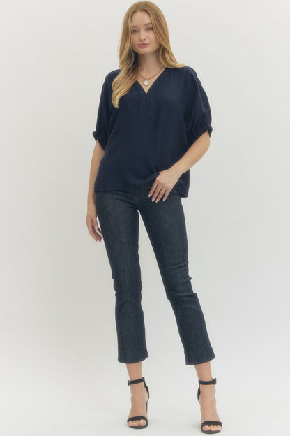 Braided Detail Dolman Top