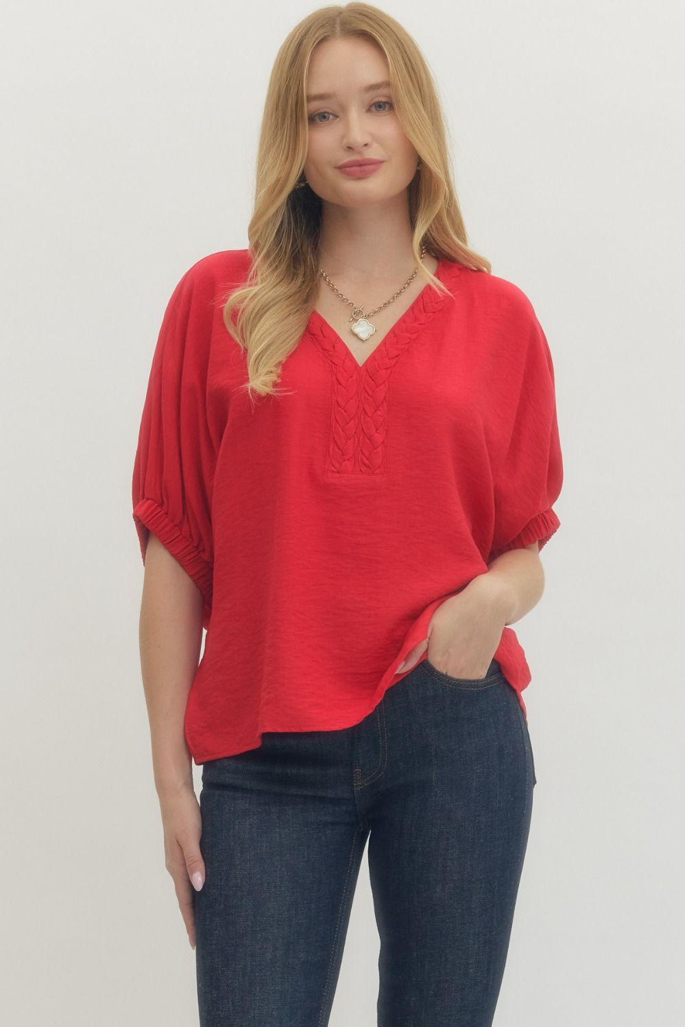 Braided Detail Dolman Top