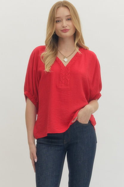 Braided Detail Dolman Top