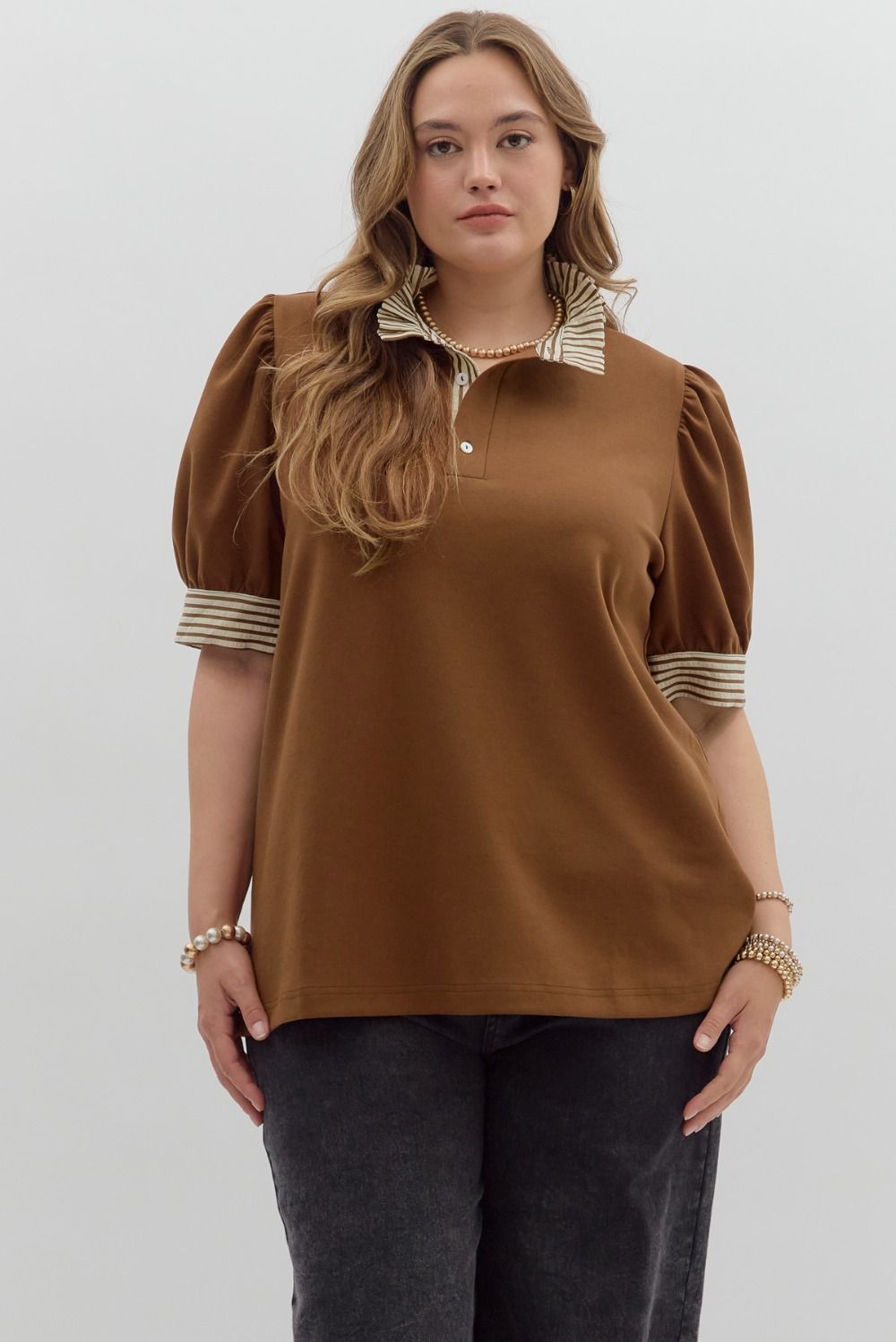 Contrast Striped Band Top