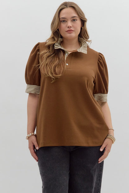 Contrast Striped Band Top