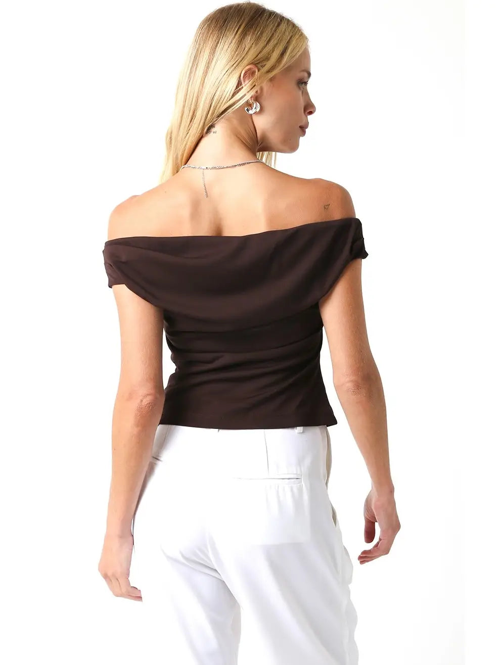 Macey Off-Shoulder Fitted Top