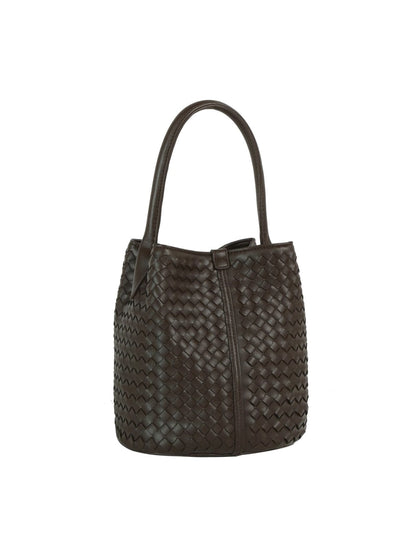 Woven Bucket Bag with Pouch