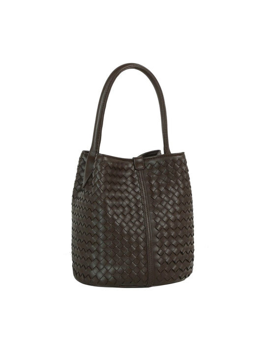 Woven Bucket Bag with Pouch