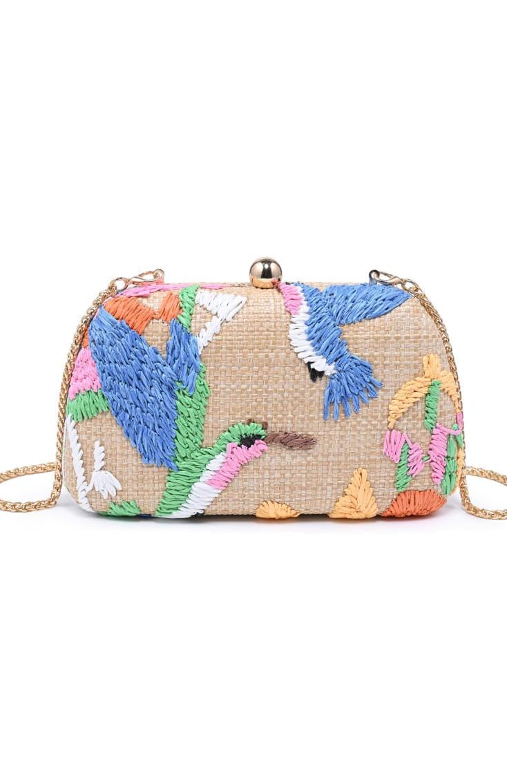 Tropical Straw Clutch
