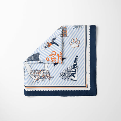 Auburn University Striped Silk Scarf