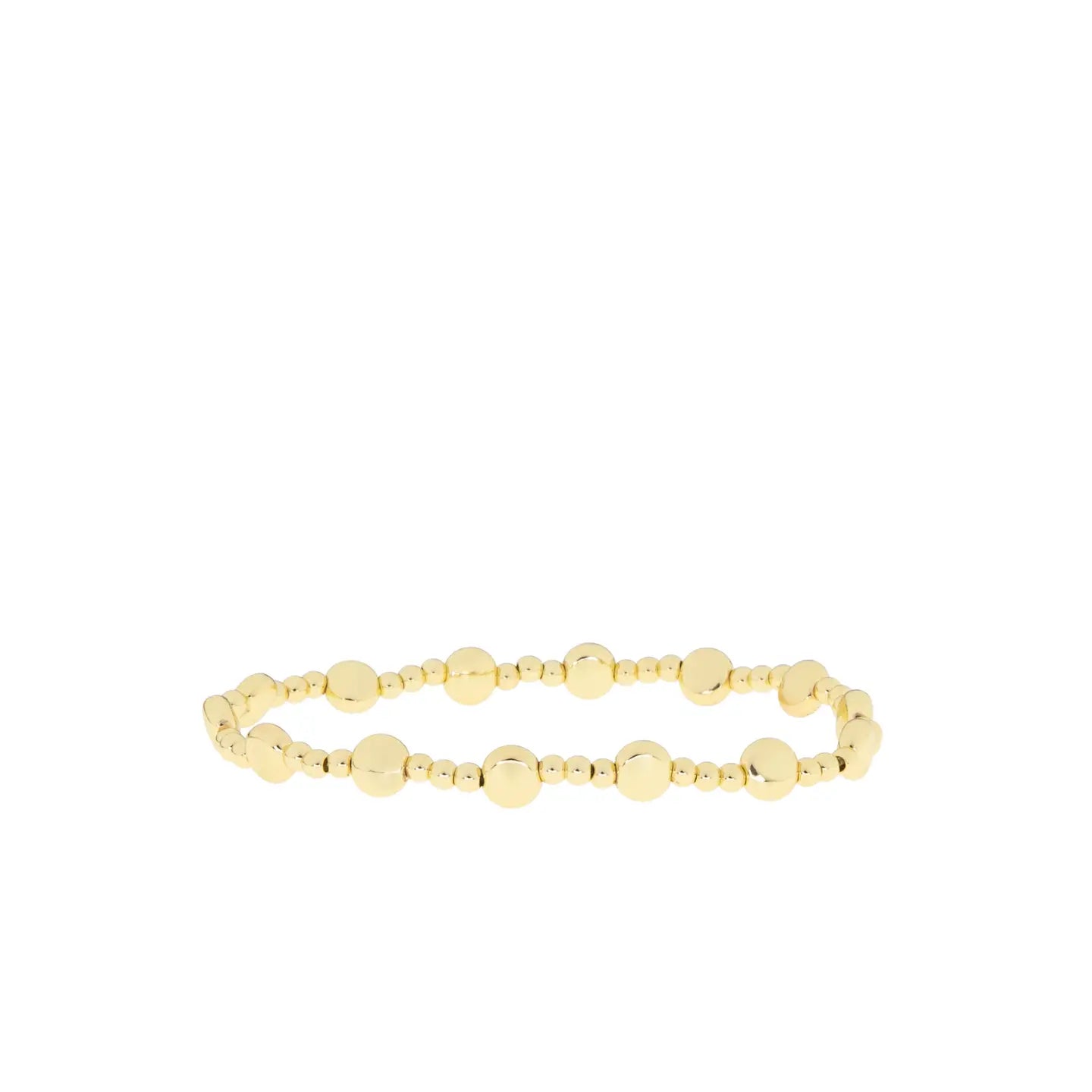 Alternating Flat Bead Pattern Beaded Ball Bracelet