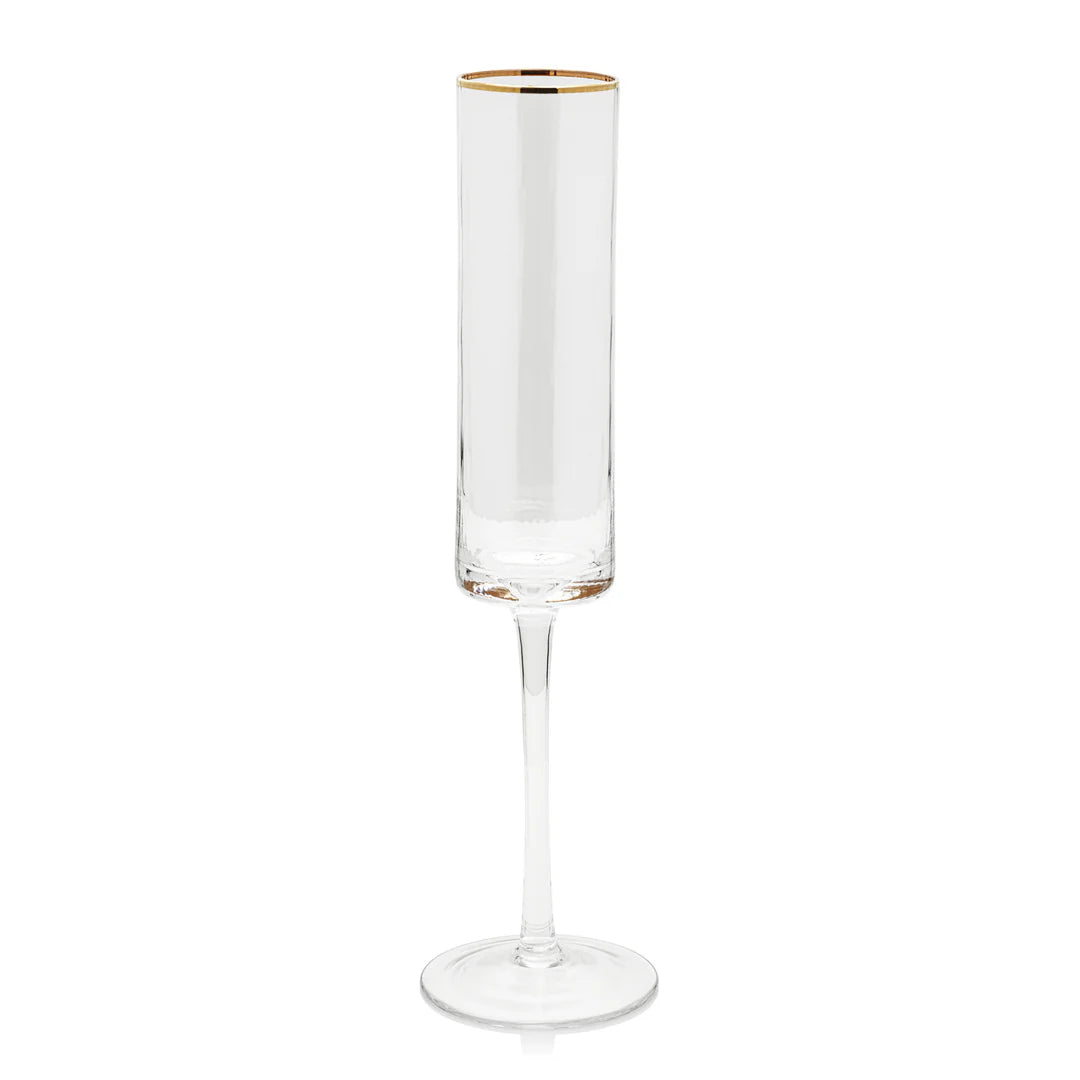 Optic Gold Rim Champagne Flute