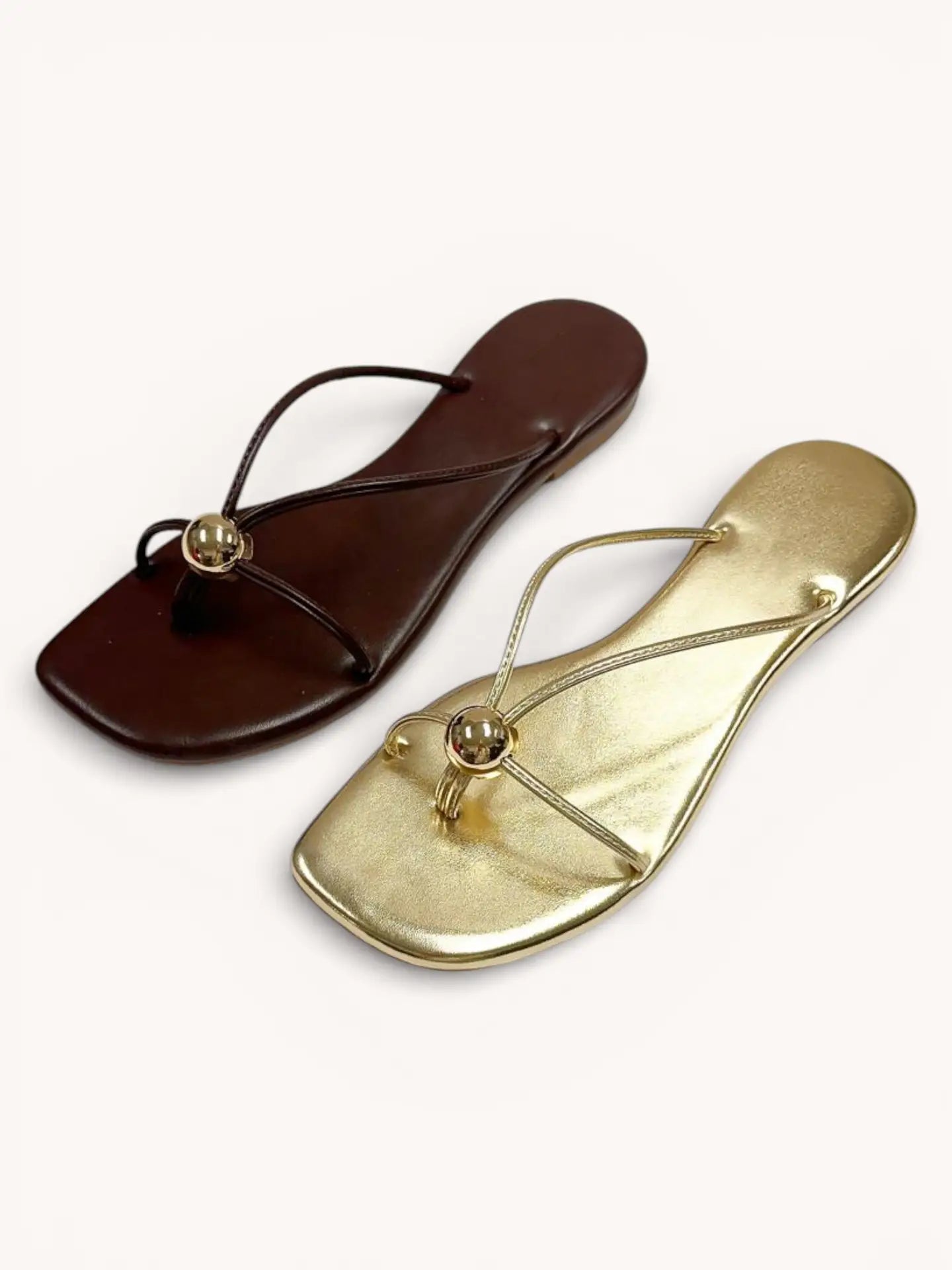 T Strap Square Toe Sandal