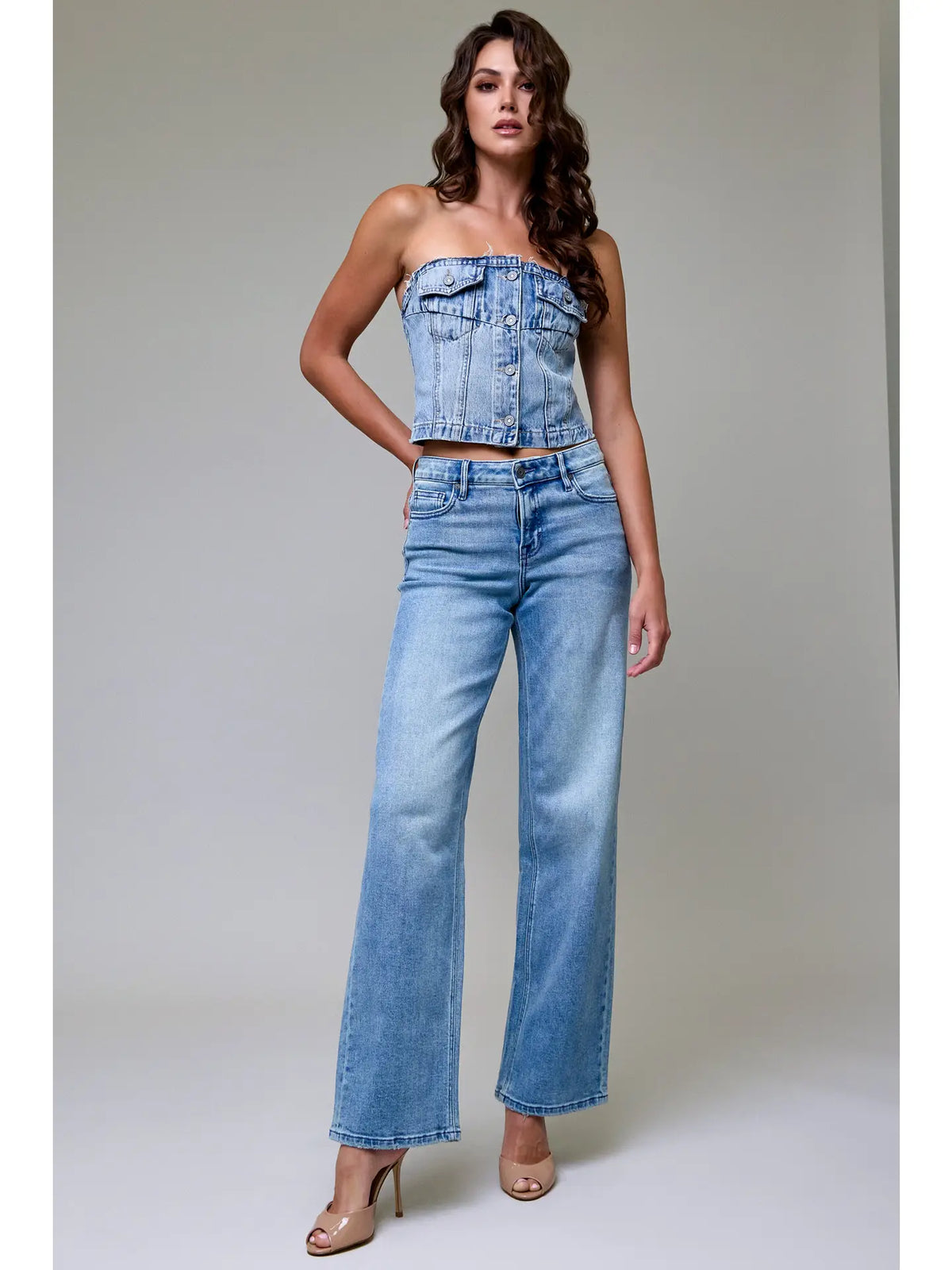 Stretch Mid Rise Dad Jeans
