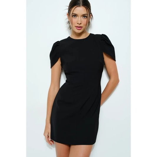 Puff Sleeve Fitted Mini Dress