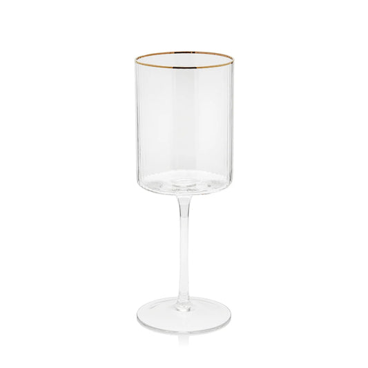 Optic Gold Rim Wine Glass