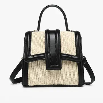 Evangeline Straw Flapover Crossbody