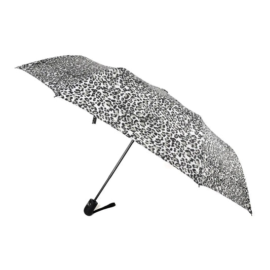 Compact Auto Open Leopard Umbrella