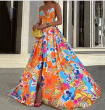 Flowy Print Maxi Dress