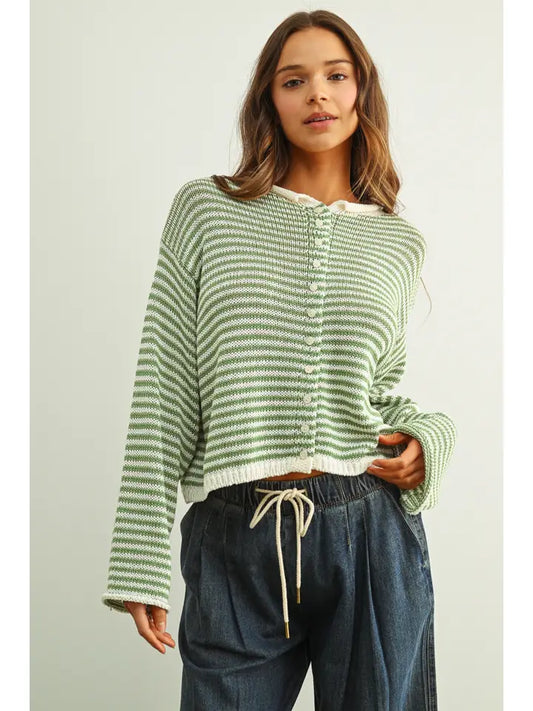 Striped Knit Cardigan