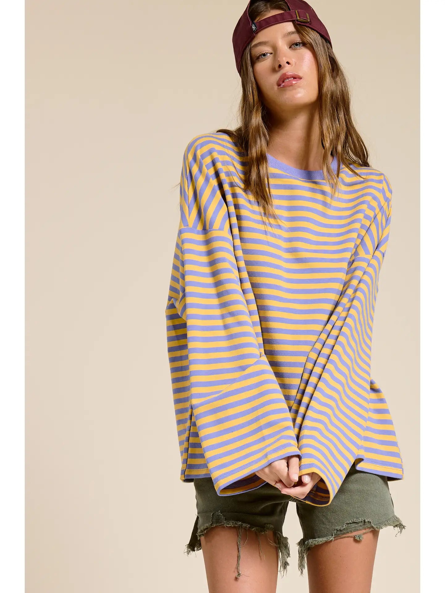 Striped Terry Oversized Top