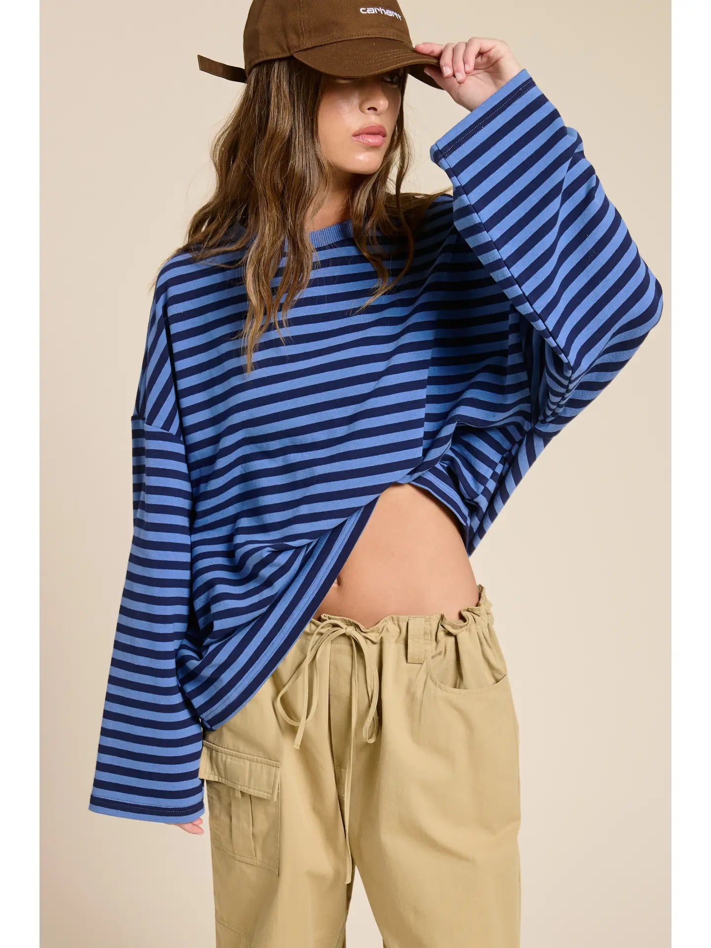 Striped Terry Oversized Top