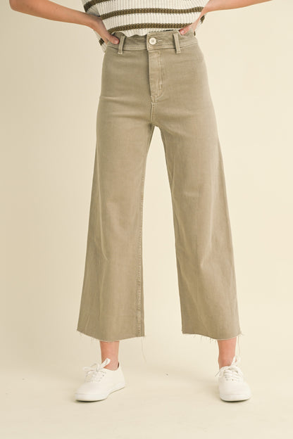 Straight Wide Leg Denim Pant