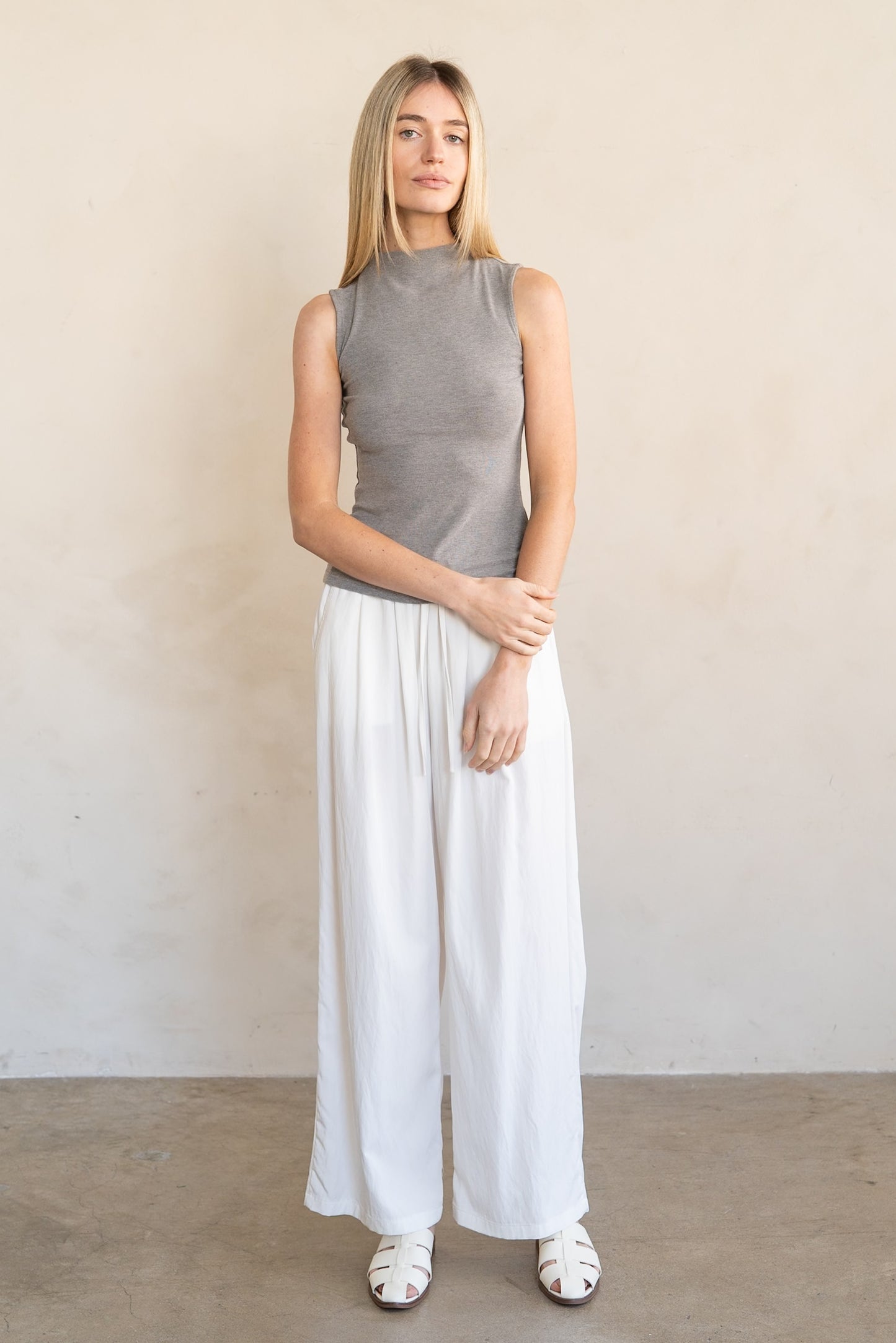 Mock Neck Sleeveless Top