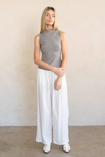 Mock Neck Sleeveless Top