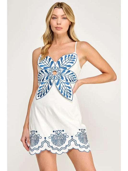3D Floral Mini Dress