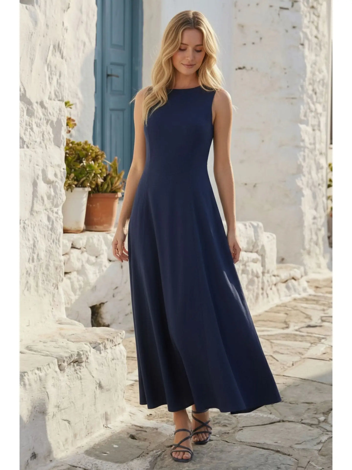 Classic Sleeveless Midi Dress