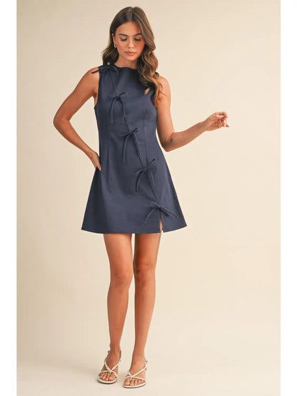 Ribbon Twill Mini Dress