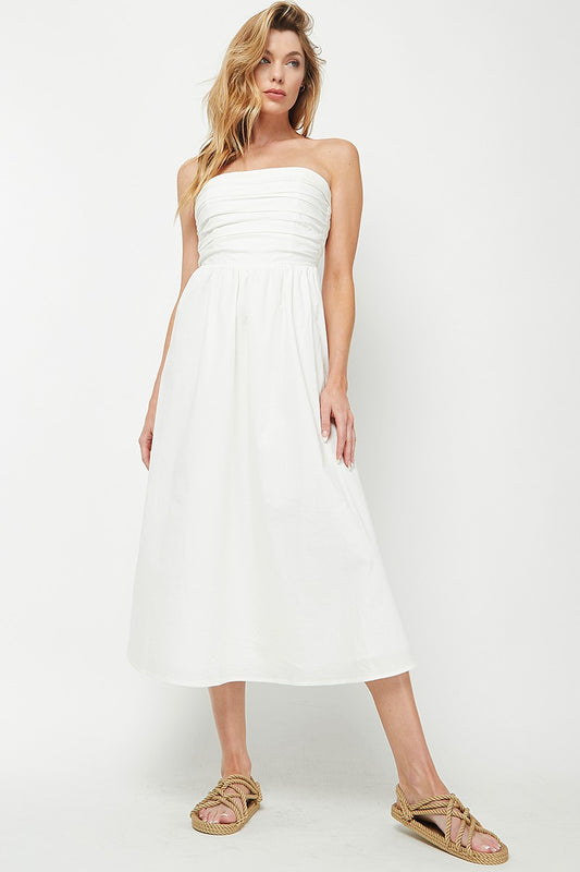 Ruched Tube Maxi Dress