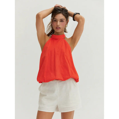 Rachel Bubble Hem Halter Top