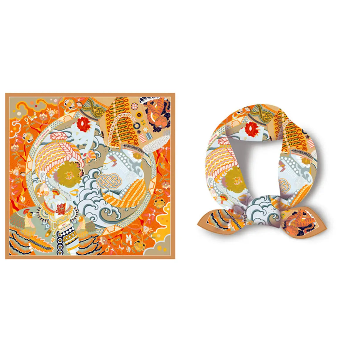 Satin Boho Print Scarf