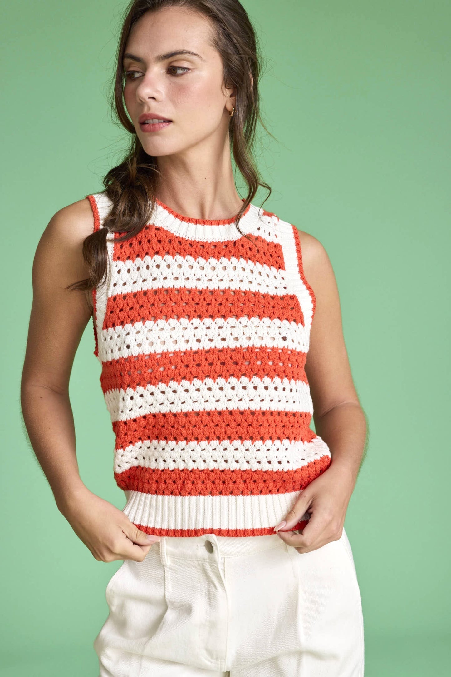 Esme Striped Crochet Sweater