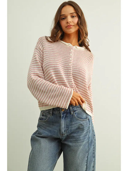 Striped Knit Cardigan