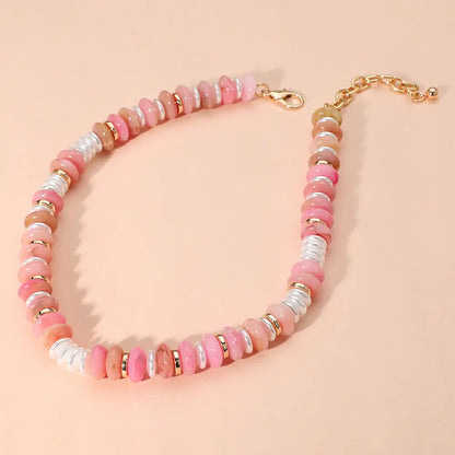Marbled Round Beaded Necklace