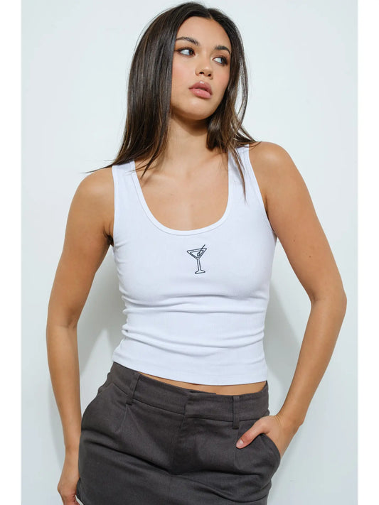Martini Embroidered Tank