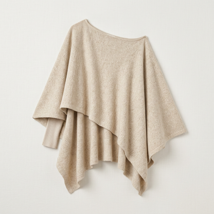 Wool Flannel Off the Shoulder Draped Cape