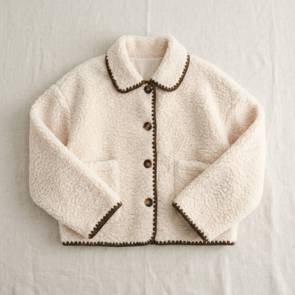 CONTRAST TRIM SHERPA JACKET