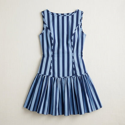 Stripe Drop Waist Mini Dress