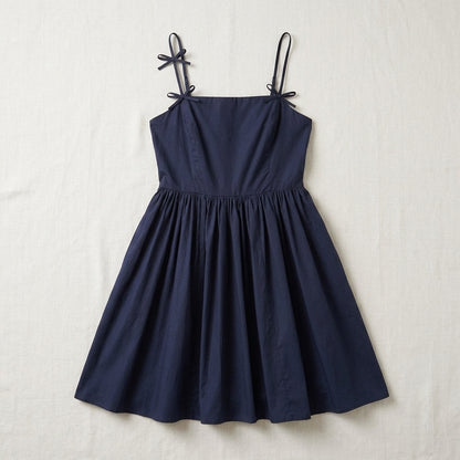 Ribbon Embroidered Detail Mini Dress