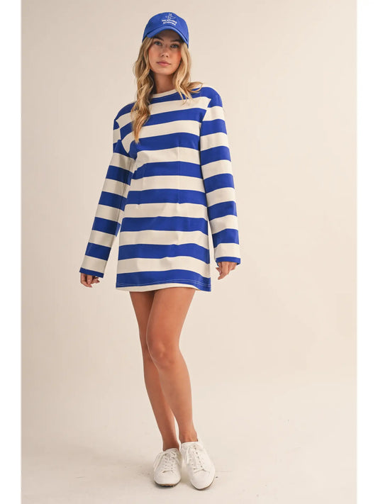 Striped Long Sleeve Mini Dress