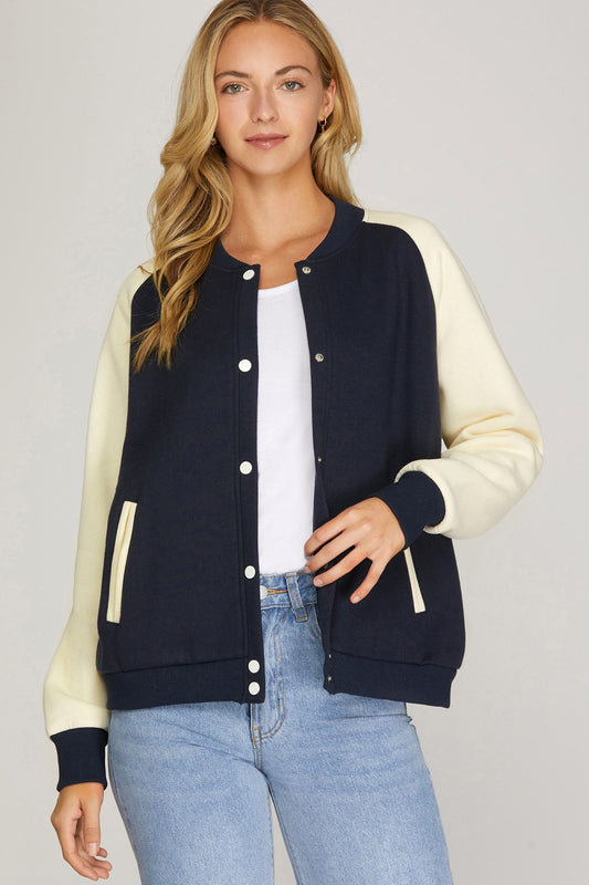 Knit Varsity Jacket