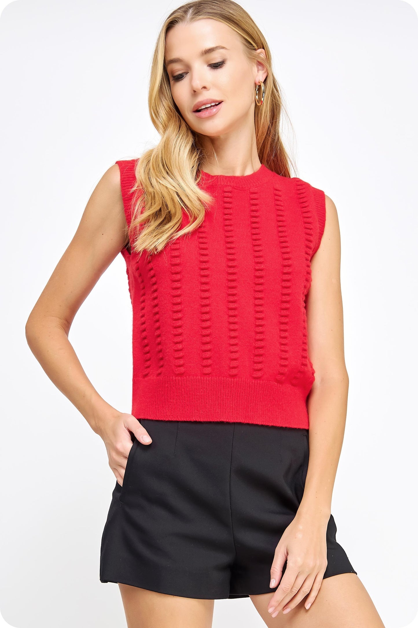 Textured Sweater Vest