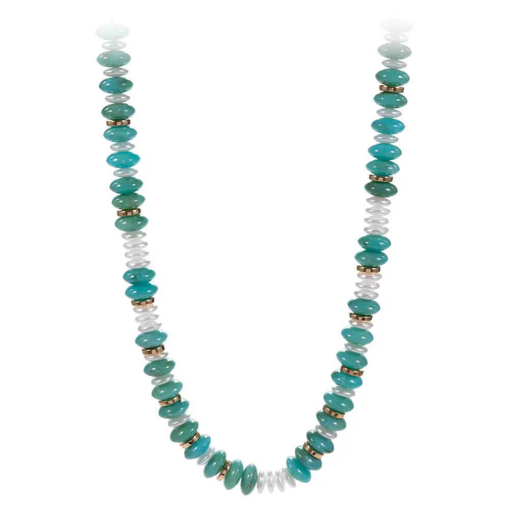 Marbled Round Beaded Necklace
