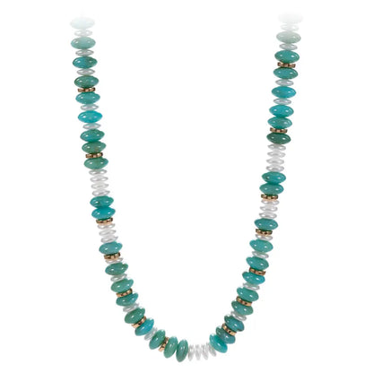 Marbled Round Beaded Necklace