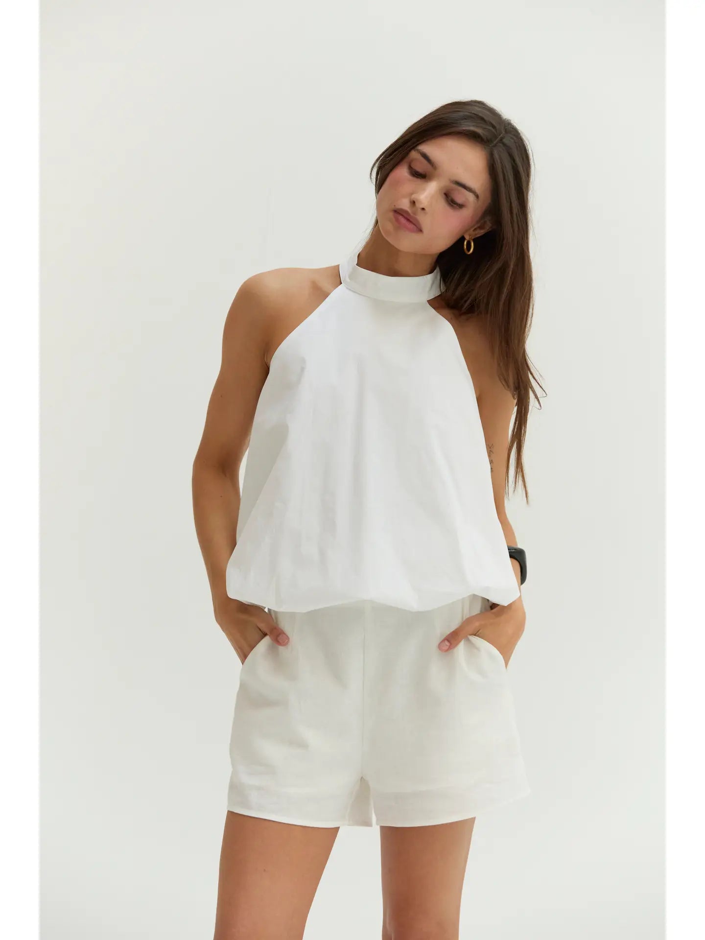 Rachel Bubble Hem Halter Top