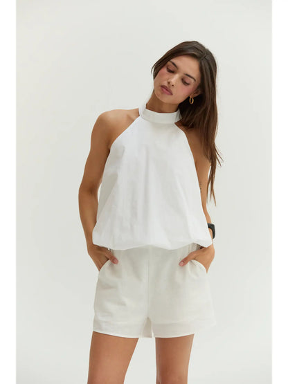 Rachel Bubble Hem Halter Top
